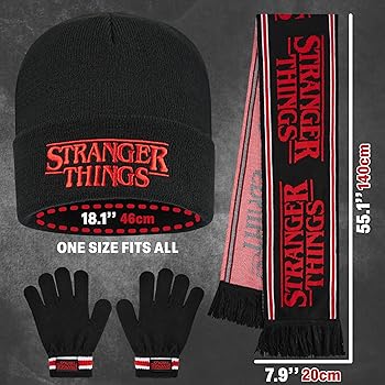 Amazon.com: Stranger Things 3 Pc Scarf Beanie Gloves Set for Boys